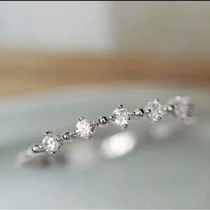 Elegant Silver & Stone Ring size 10